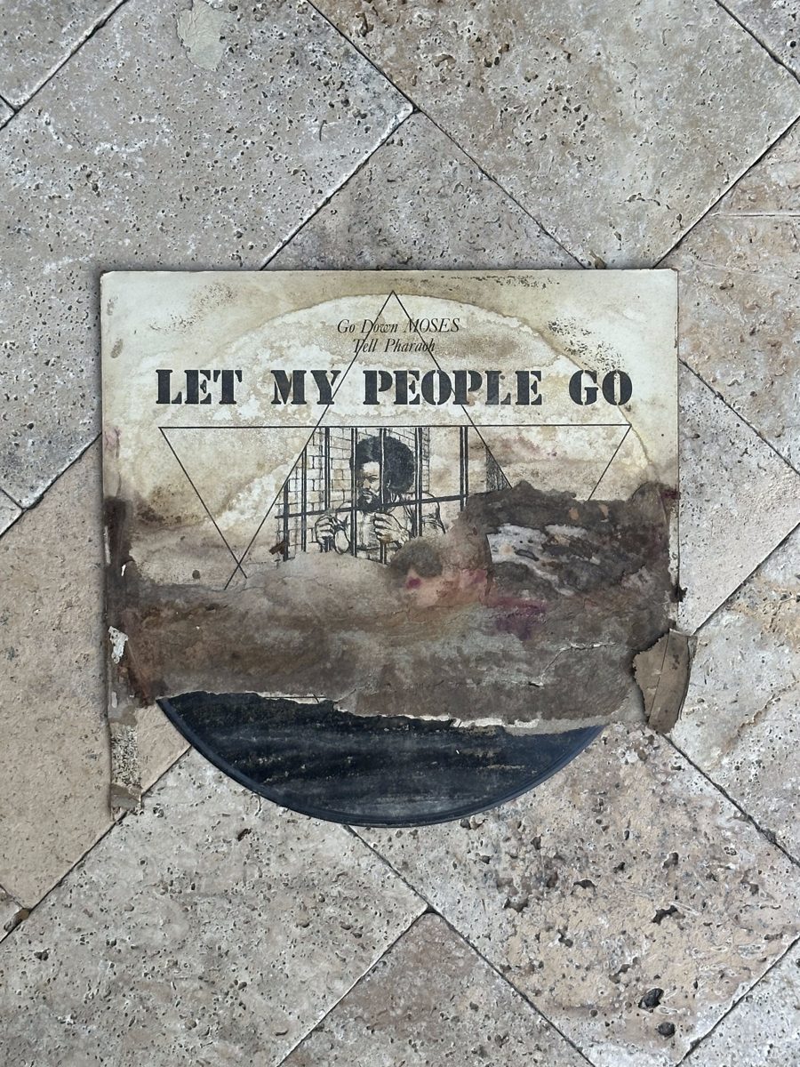 A weathered original gospel pressing pulled from a Florida record collection
